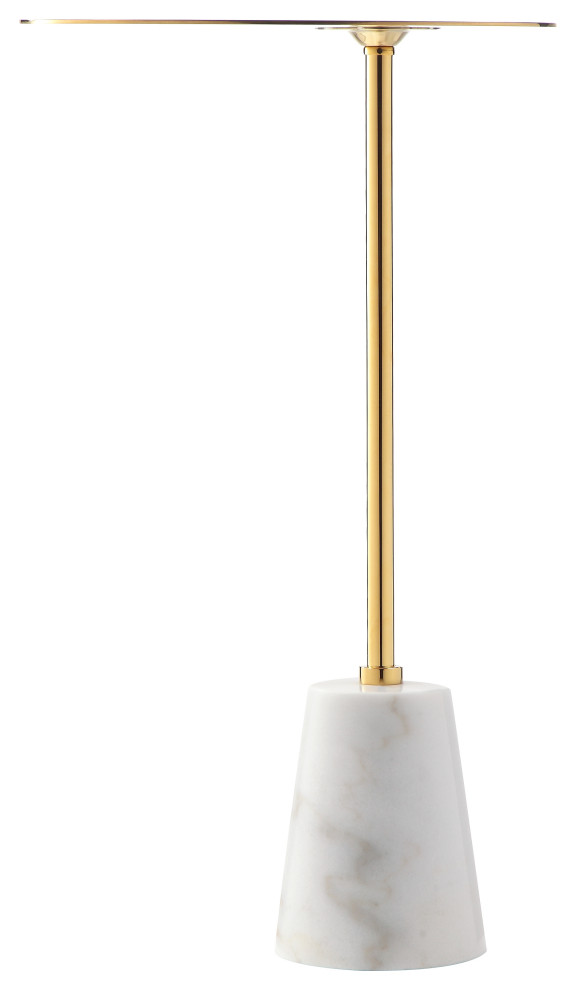 Gold Churchill Side Table Genuine Marble   Contemporary   Side Tables And End Tables   by Pangea Home  Houzz