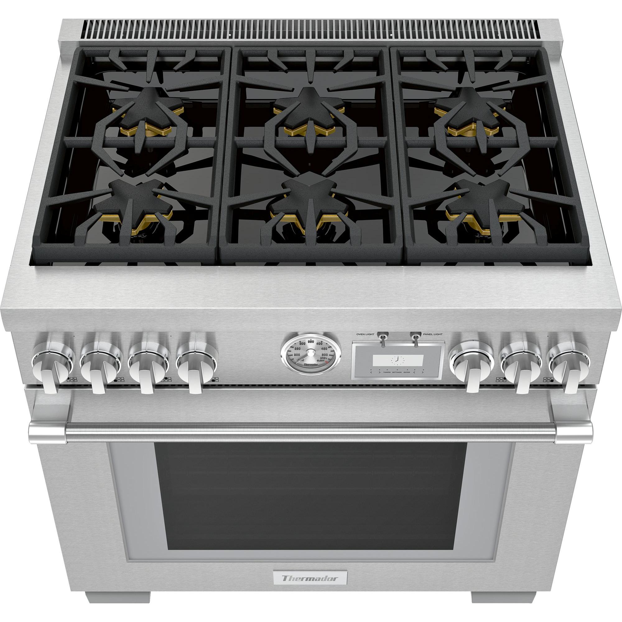 Thermador 36-inch Freestanding Gas Range with ExtraLow® Burners PRG366WG