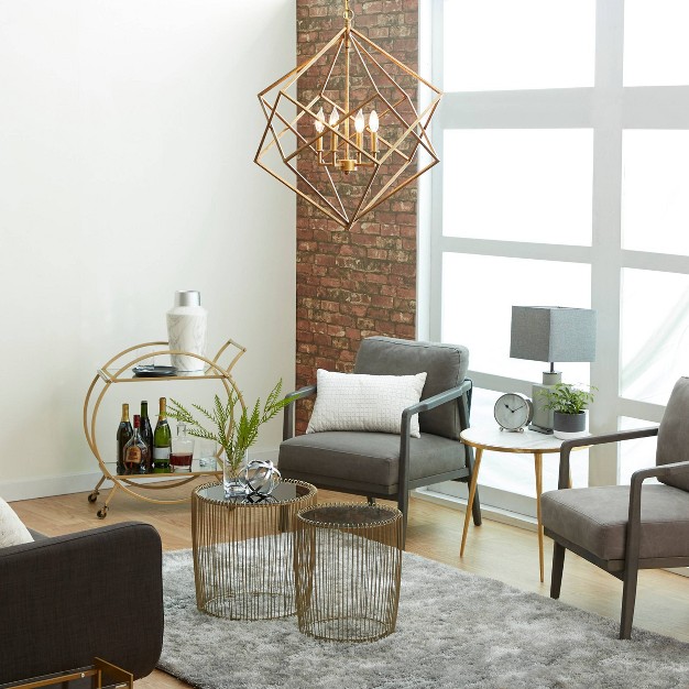 Modern Metal Chandelier With Link Style Chain Gold Olivia amp May