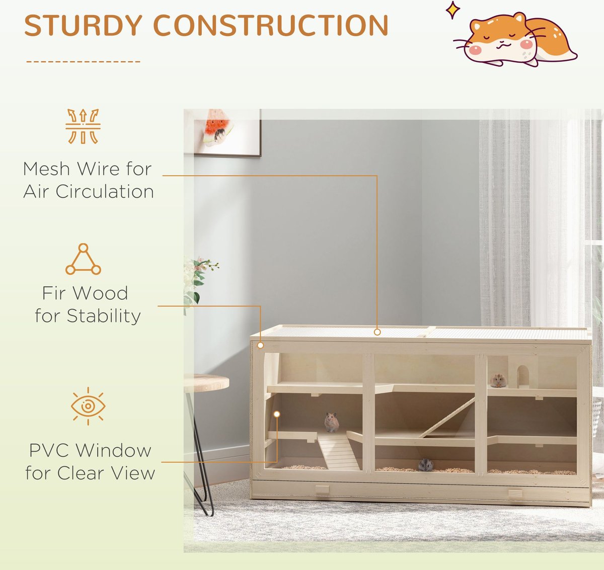 PawHut Wooden Hamster Cage Hutch