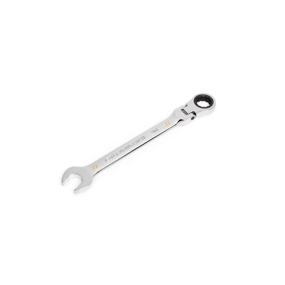 22mm 90T 12 Point Flex Head Ratcheting Combination Wrench