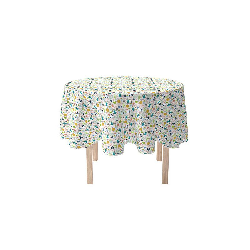 Round Tablecloth， 100% Polyester， 60 Round， Houseplant Collection