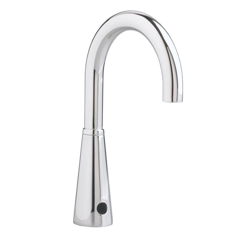 American Standard Selectronic DC Powered Single Hole Touchless Bathroom Faucet with 6 in. Gooseneck Spout 0.5 GPM in Polished Chrome 6055.165.002