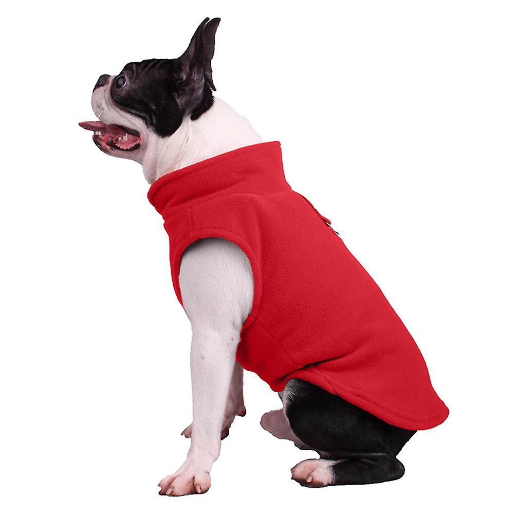 Thicken Pet Dog Vest Clothes Winter Warm Padded Coat For Small Large Dogs Size L (red)