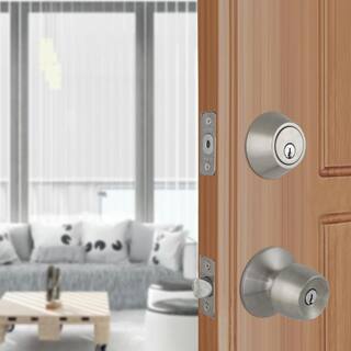 Defiant Brandywine Stainless Steel Combo Pack with Single Cylinder Deadbolt 32B86D1B