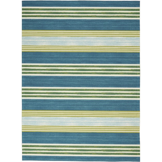 Waverly Sun N Shade Snd71 Green teal Indoor outdoor Area Rug