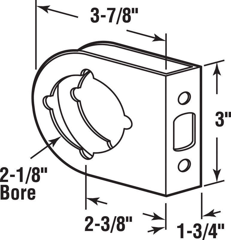 Prime-Line 3 in. H X 3.9 in. L Brass Lock and Door Reinforcer