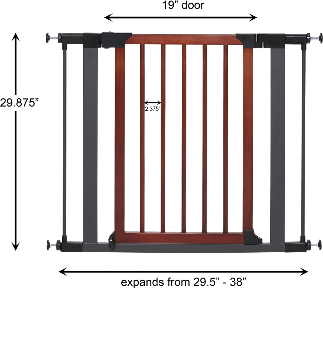 MidWest Decorative Wood and Graphite Steel Dog and Cat Gate