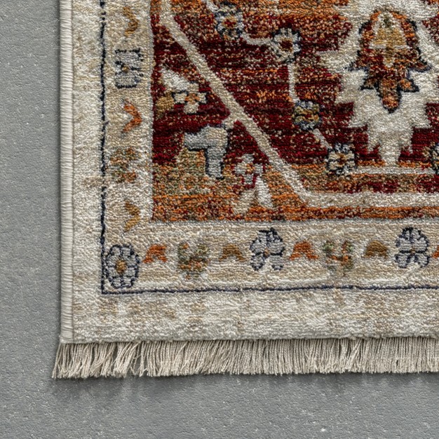 Nuloom Jaime Traditional Medallion Fringe Area Rug