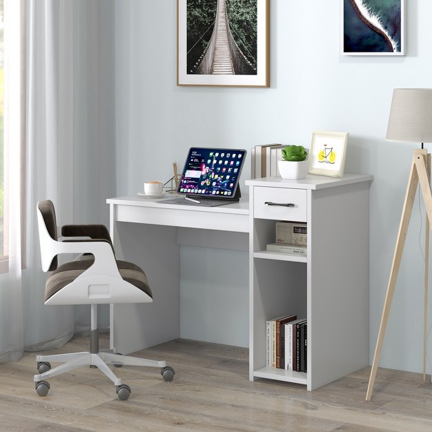 Tangkula Computer Desk With Storage Shelf Modern Study Desk With Drawer Multipurpose Home Office Desk Laptop Table