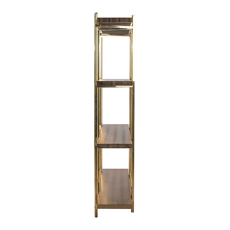 5.9 Gold and Brown Four Tier Bookshelf with Frame