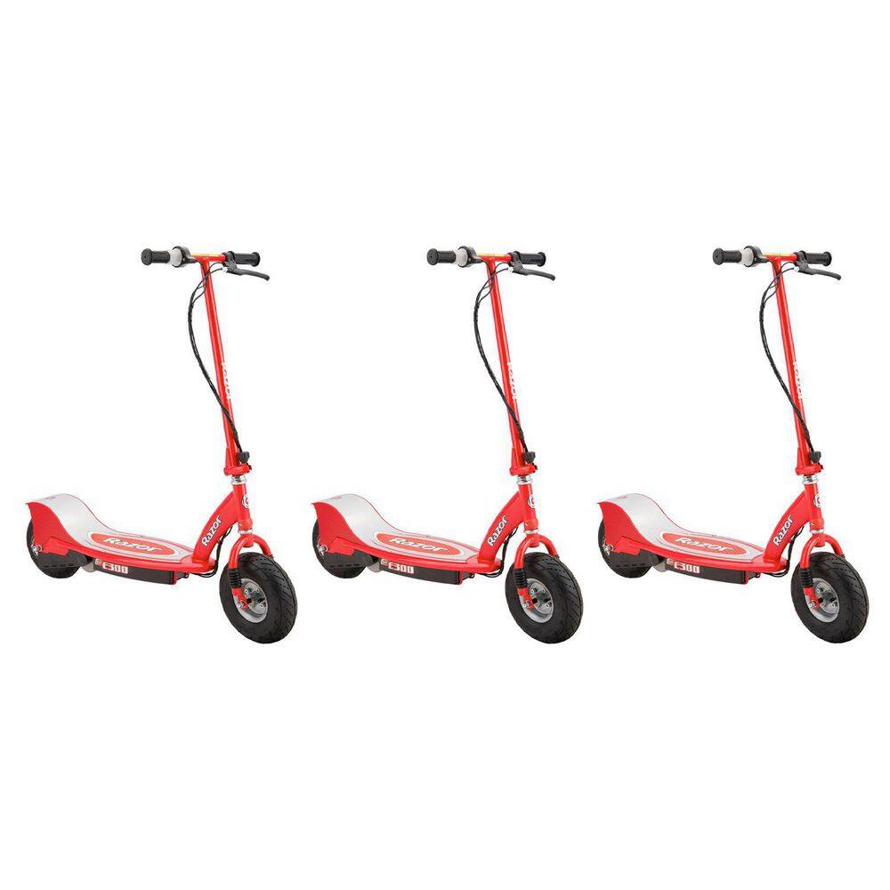 Razor E300 Adult Ride-On 24-Volt High-Torque Electric Powered Scooter Red (3-Pack) 3 x 13113697