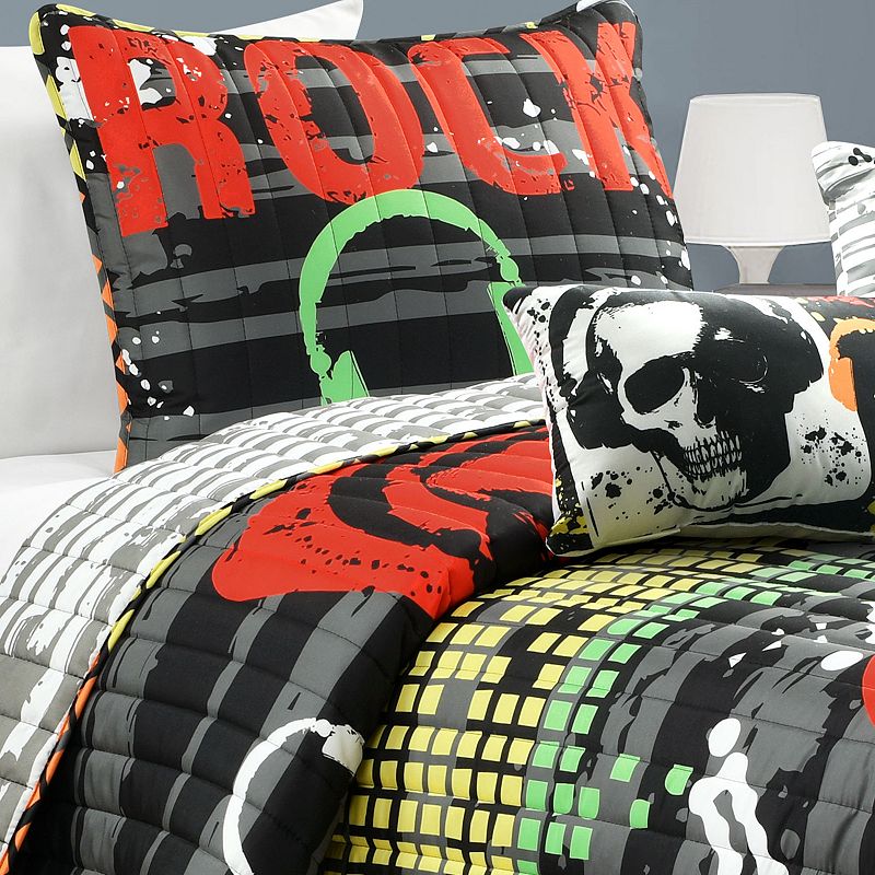 Lush Decor Rock 'N' Roll Quilt Set with Shams