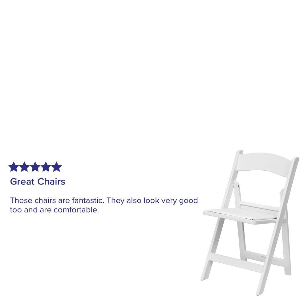 Carnegy Avenue White Resin Folding Chair (Set of 4) CGA-LE-3623-WH-HD