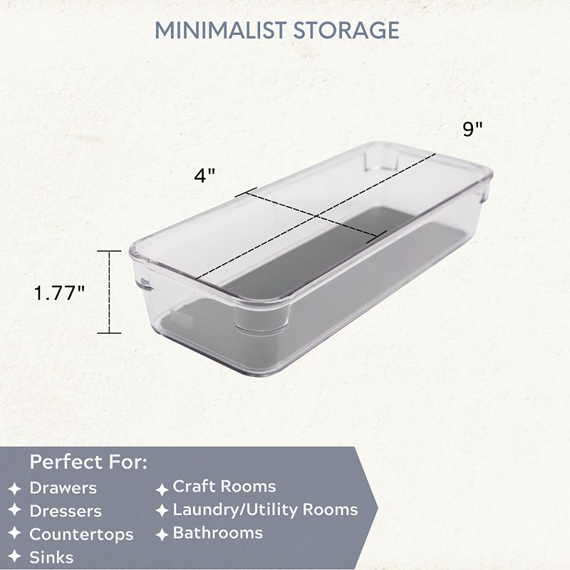 Stackable 9 x 4 Acrylic Storage Organizer Bin