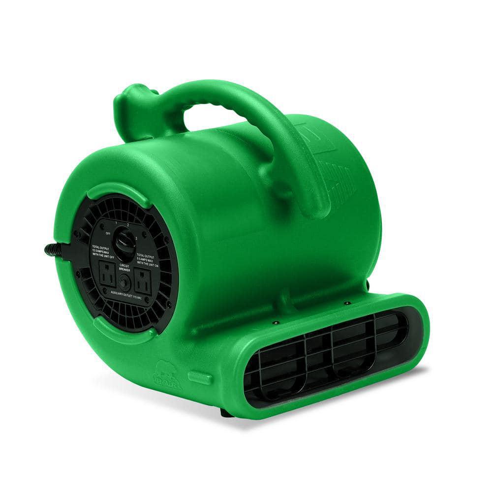 BAir 14 HP Air Mover Blower Fan for Water Damage Restoration Carpet Dryer Floor Home and Plumbing Use in Green