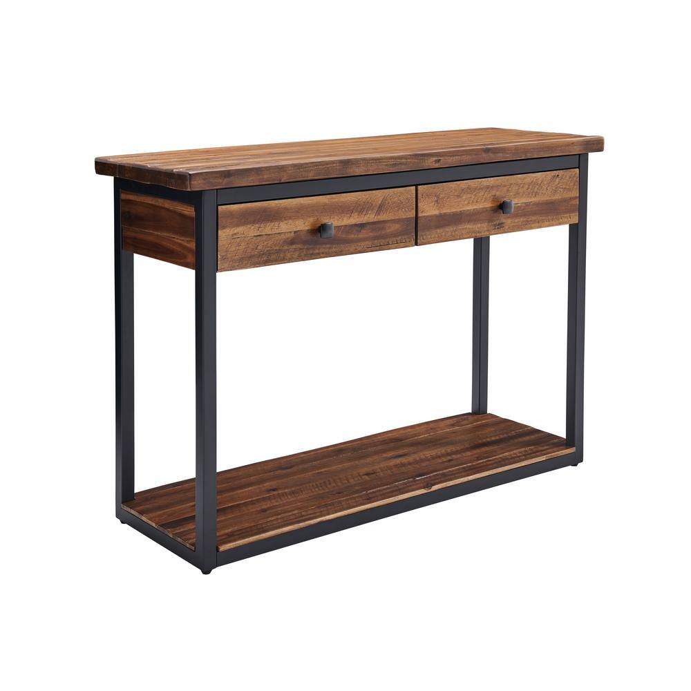 Alaterre Furniture Claremont 43 in. Dark Brown Rectangle Wood Console Table with 2-Drawers ANCM1074