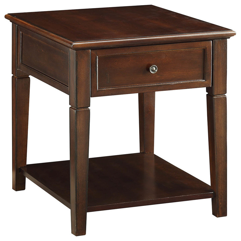 Malachi End Table  Walnut   Transitional   Side Tables And End Tables   by HedgeApple  Houzz