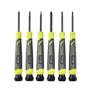 RYOBI 6-Piece Precision Screwdriver Set with Cushion Grip Handles RHSDP01