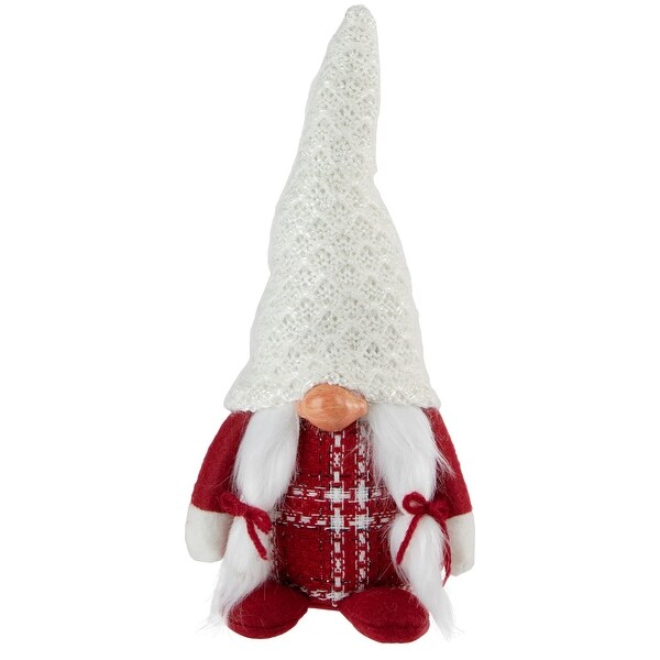 Nordic Girl Gnome w Pigtails Christmas Figure