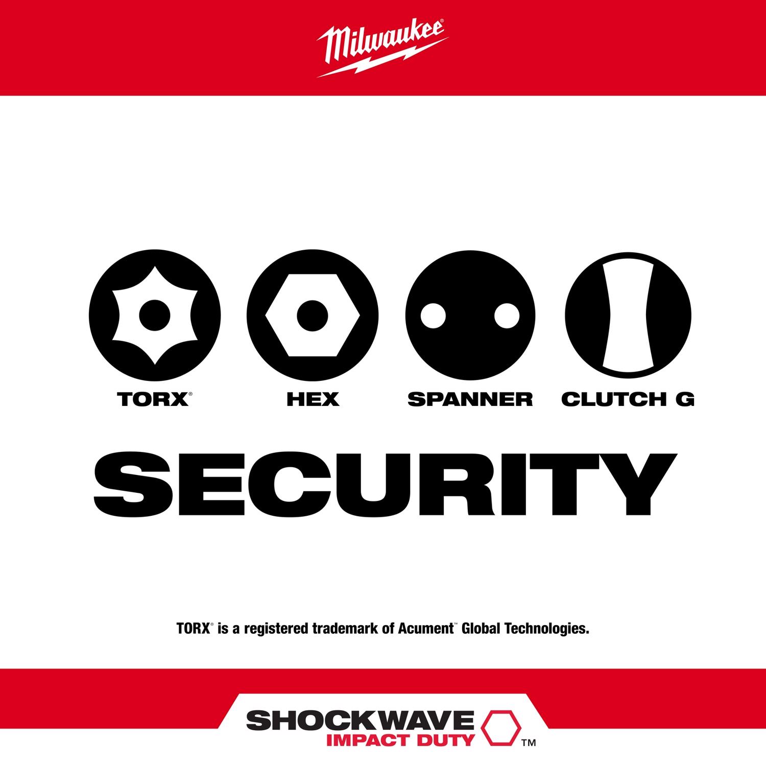 MW Shockwave Assorted 1 in. L Impact Security Insert Bit Set Steel 9 pc