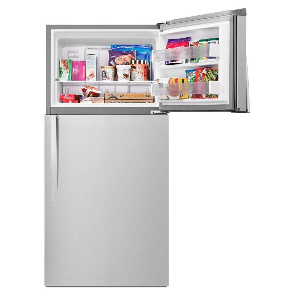 Whirlpool 19.2 cu. ft. Top Freezer Refrigerator in Monochromatic Stainless Steel WRT519SZDM