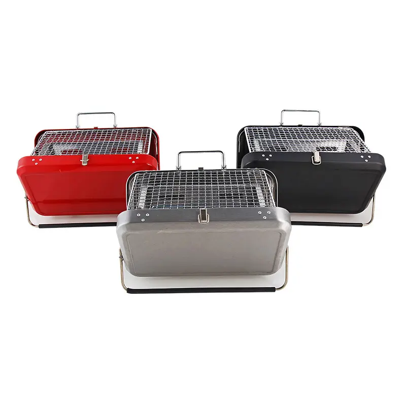 Custom outdoor picnic charcoal bbq grill foldable mini barbecue grill for camping hiking traveling