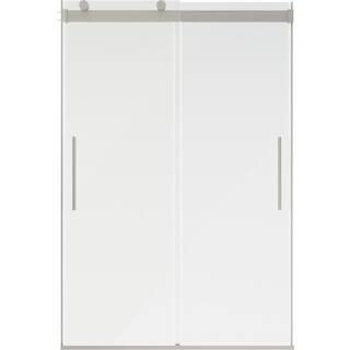 Delta Classic 500 44 in. W - 48 in. W x 71-18 in. H Sliding Frameless Shower Door in Nickel with Clear Glass SC5S848-NIK-R