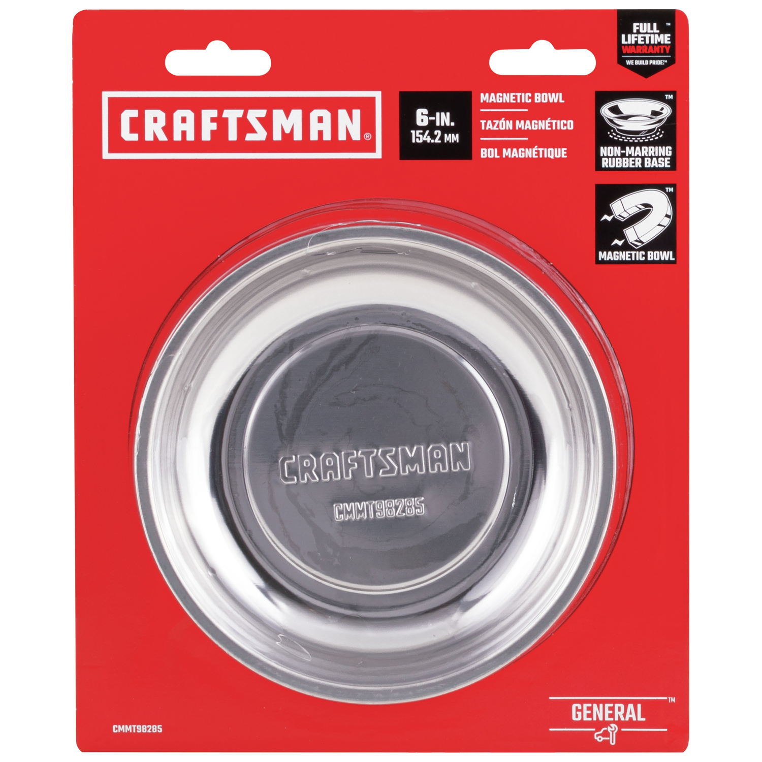 Craftsman 6 in. L X 6 in. W Silver Magnetic Bowl 1 pk