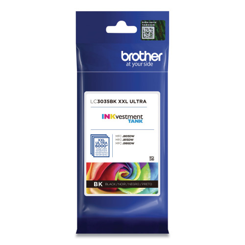 Brother LC3035BK INKvestment Ultra High-Yield Ink， 6，000 Page-Yield， Black