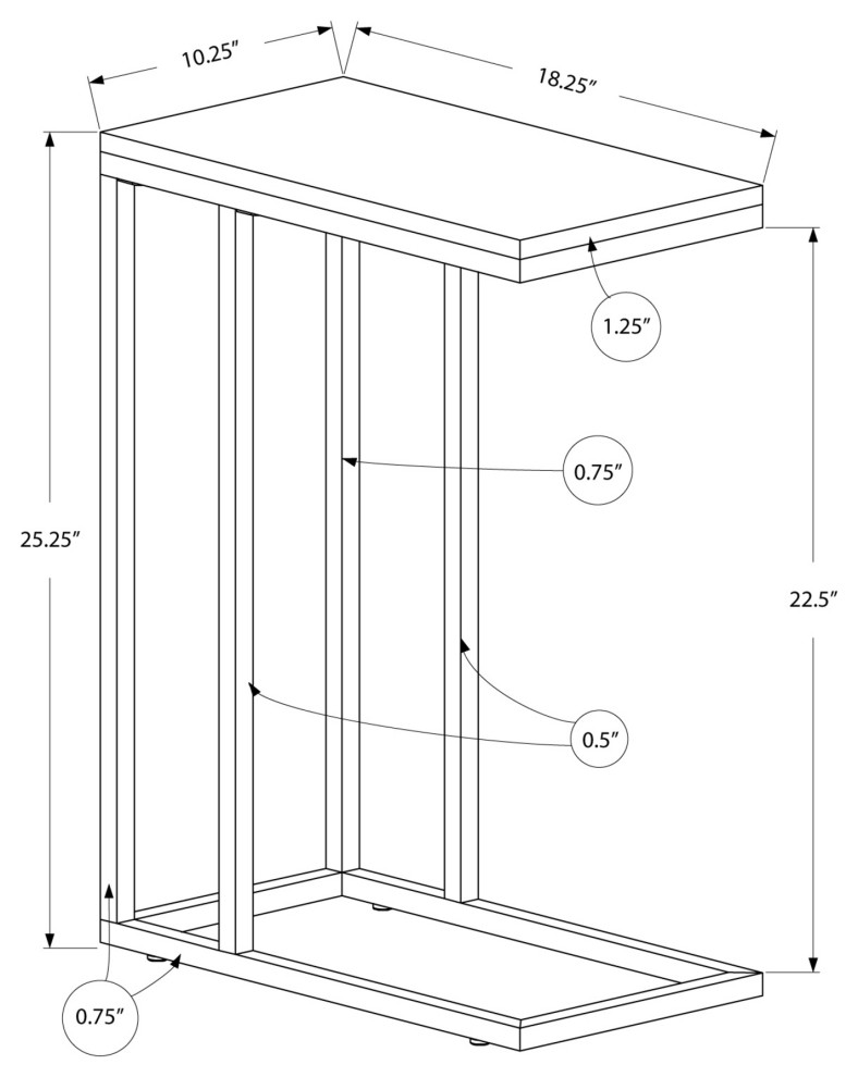 HomeRoots 18.25 quotx 10.25 quotx 25.25 quotCappuccino Particle Board Metal Accent Table   Contemporary   Side Tables And End Tables   by UStradeENT LLC  Houzz