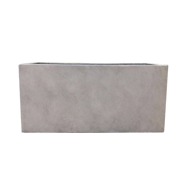 Wide Kante Lightweight Modern Rectangular Concrete Outdoor Planter Pot Weathered Concrete Gray