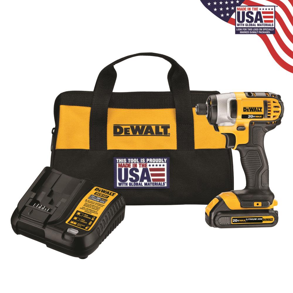 DW 20 V MAX 1/4 In. Impact Driver Kit DCF885C1 from DW