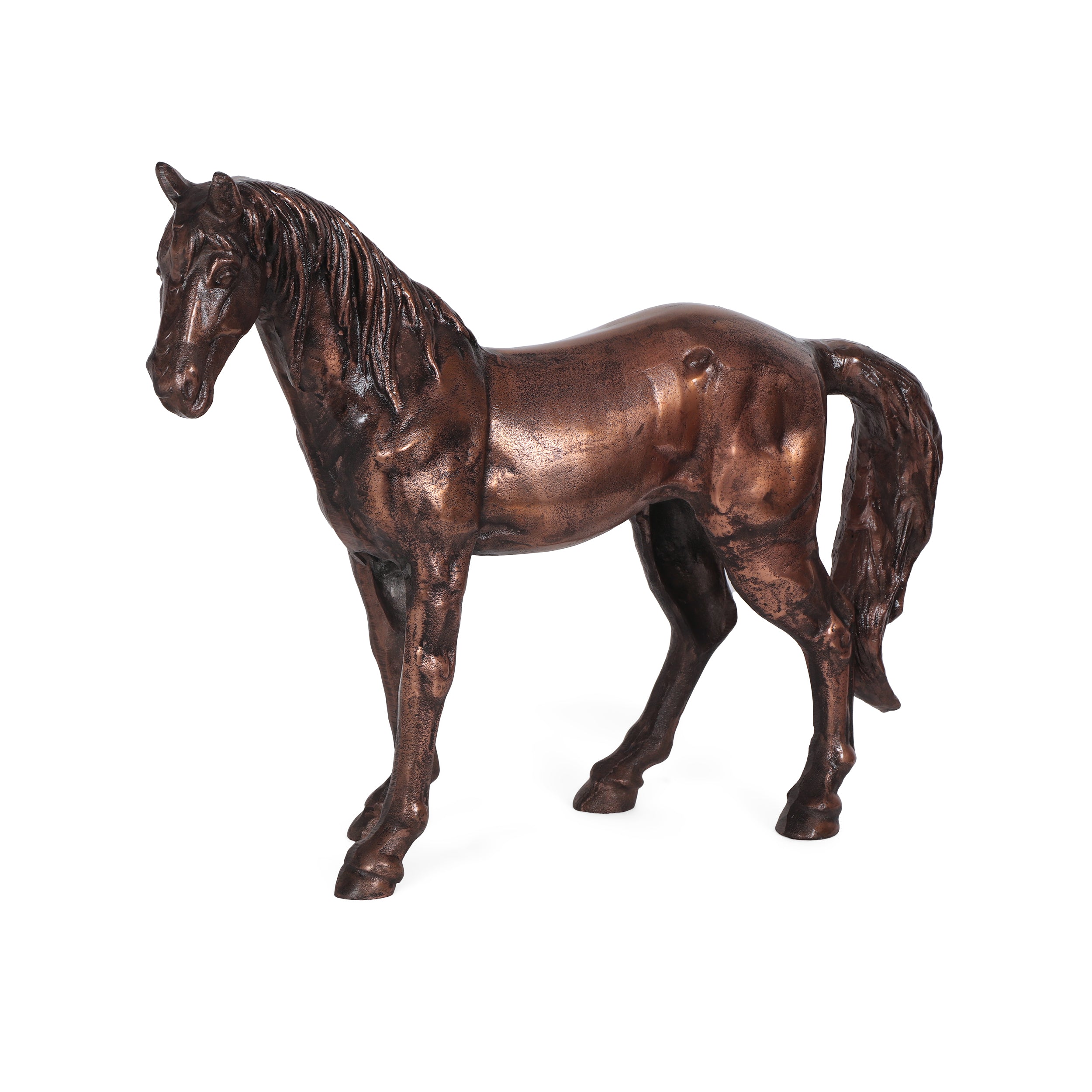 Jodi Handmade Aluminum Horse Decor, Antique Copper