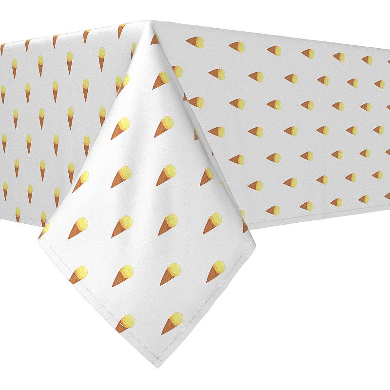 Rectangular Tablecloth， 100% Cotton， 52x104， Ice Cream Cones