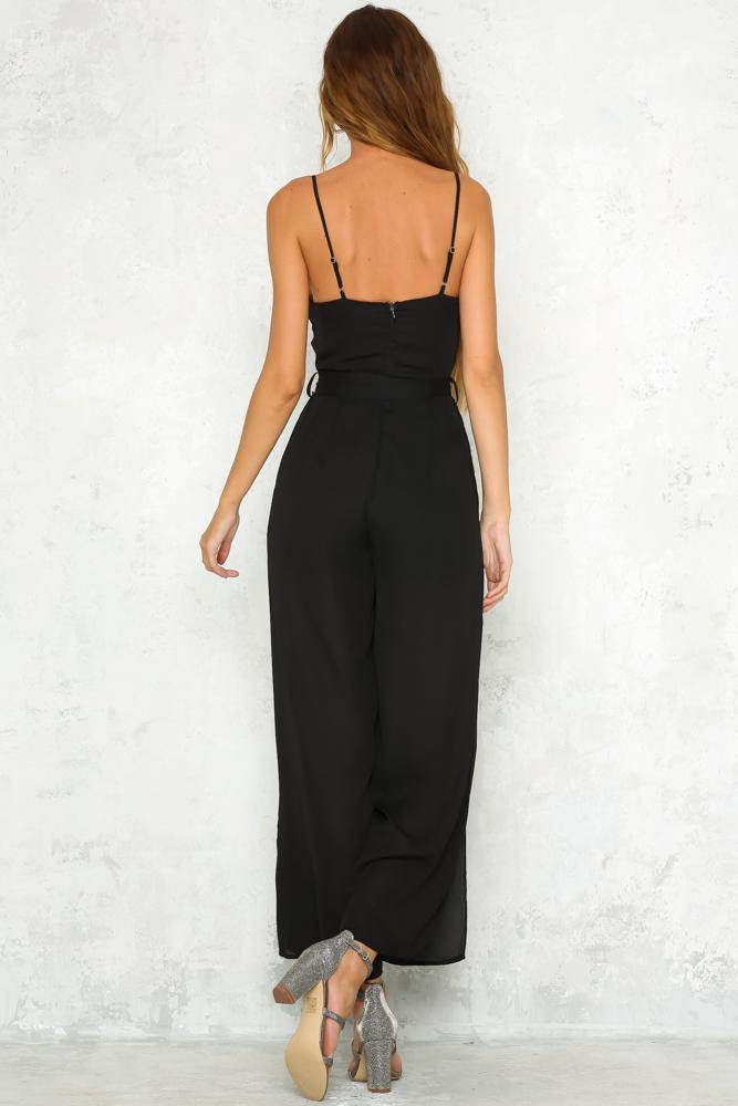 Knock On Wood Jumpsuit Black