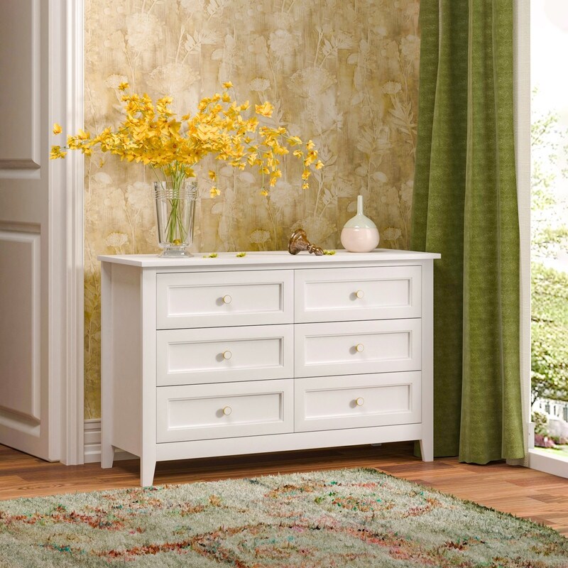 Modern Wooden 6 Drawers Dresser for Bedroom