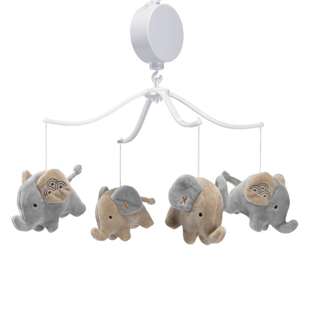 Bedtime Originals Elephant Love Musical Baby Crib Mobile Soother Toy Gray