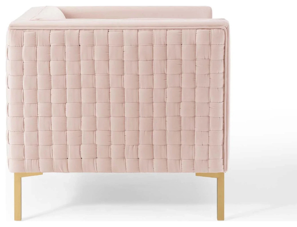 Millie Pink Performance Velvet Armchair   Contemporary   Armchairs And Accent Chairs   by Virgil Stanis Design  Houzz