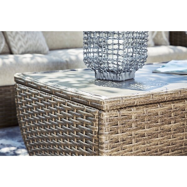 Signature Design by Ashley Sandy Bloom Brown Rectangular Outdoor Coffee Table