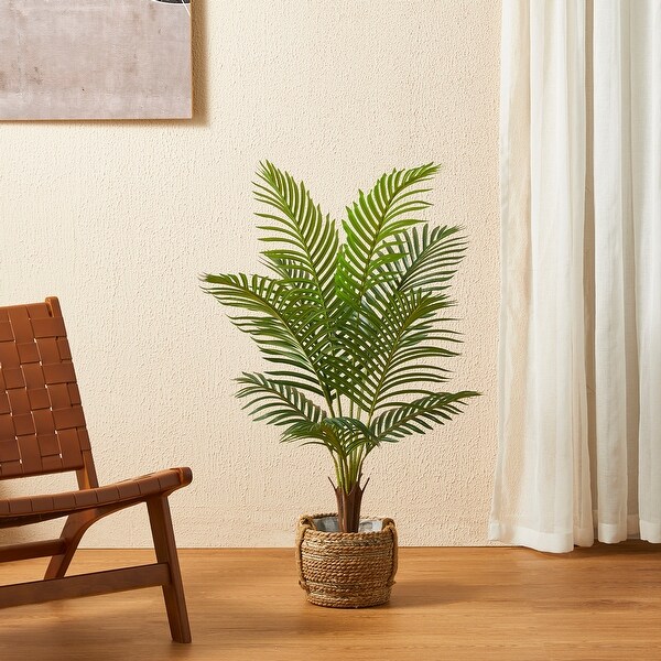 Glitzhome 43H Real Touch Areca Palm Artificial Fronds Tree in Pot