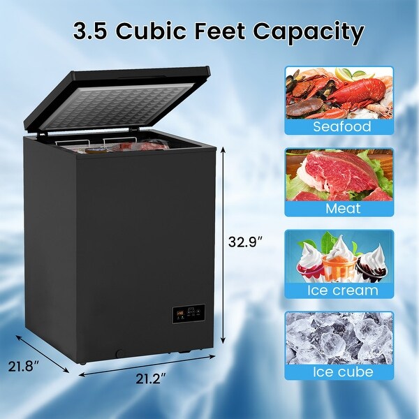 21.8 in. Wide 3.5 cu. Ft. Manual Defrost Chest Freezer with Temperature Control and 2 Removable Baskets