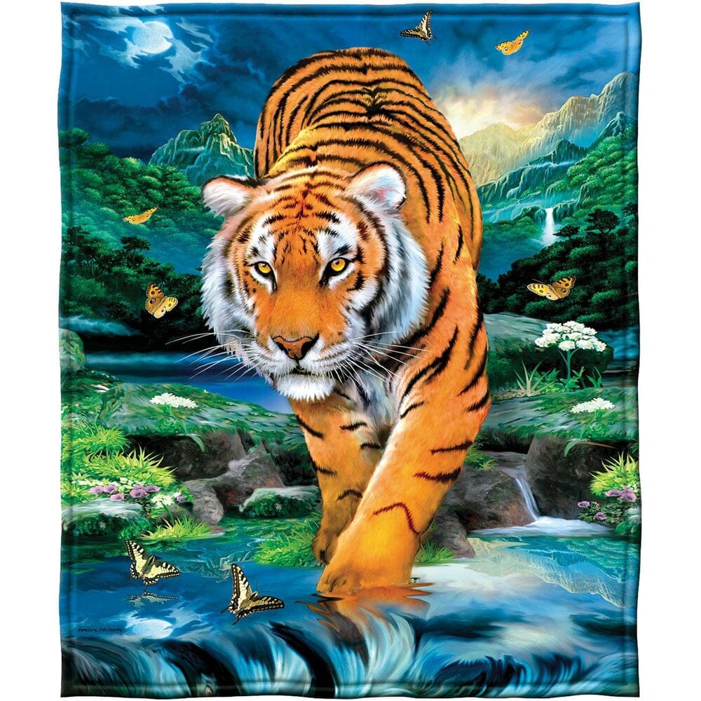 Moonlight Tiger  Super Soft Full/Queen Size Plush Fleece Blanket