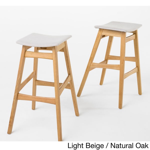 Emmaline Natural Finish Bar Stool (Set of 2) by Christopher Knight Home - N/A