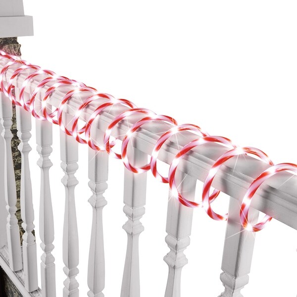 18FT Candy Cane Holiday Rope Light w/ 8 Lighting Functions