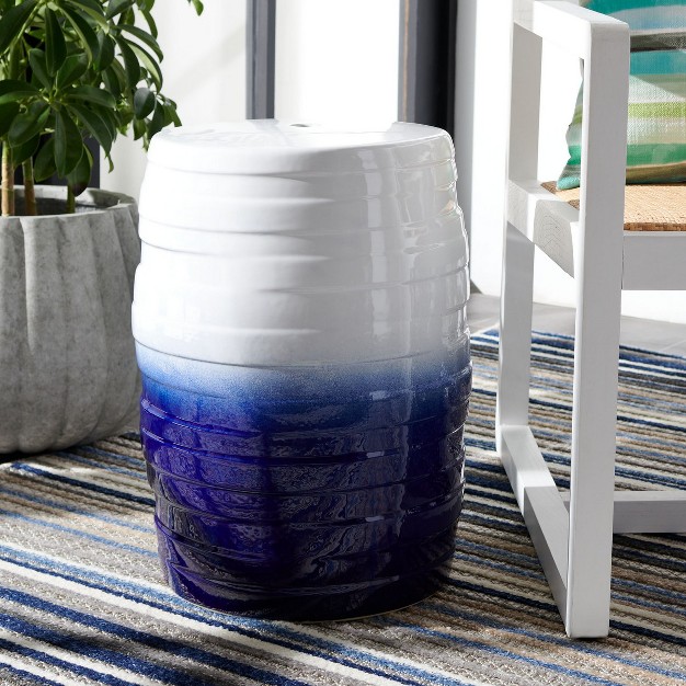 Katrice Ceramic Garden Stool Blue Ombre Safavieh