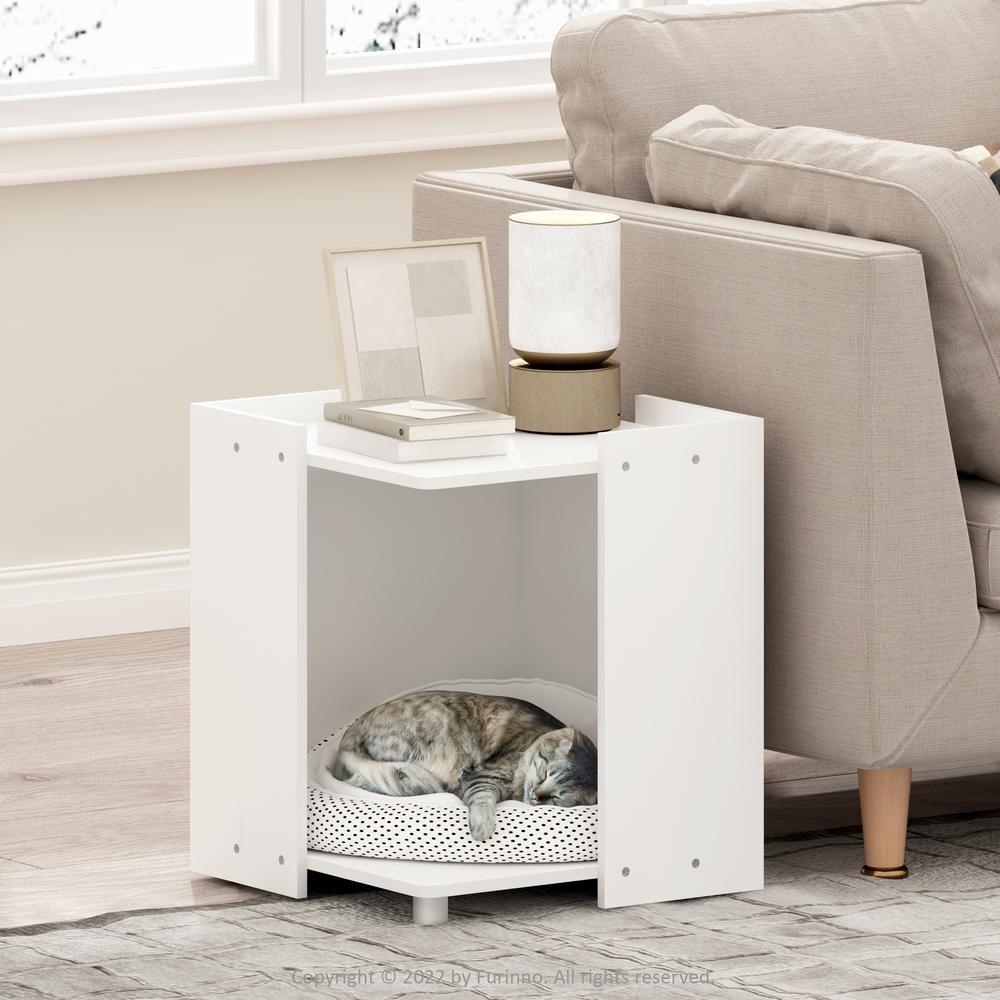 Furinno Peli Litter Box Enclosure， Solid White