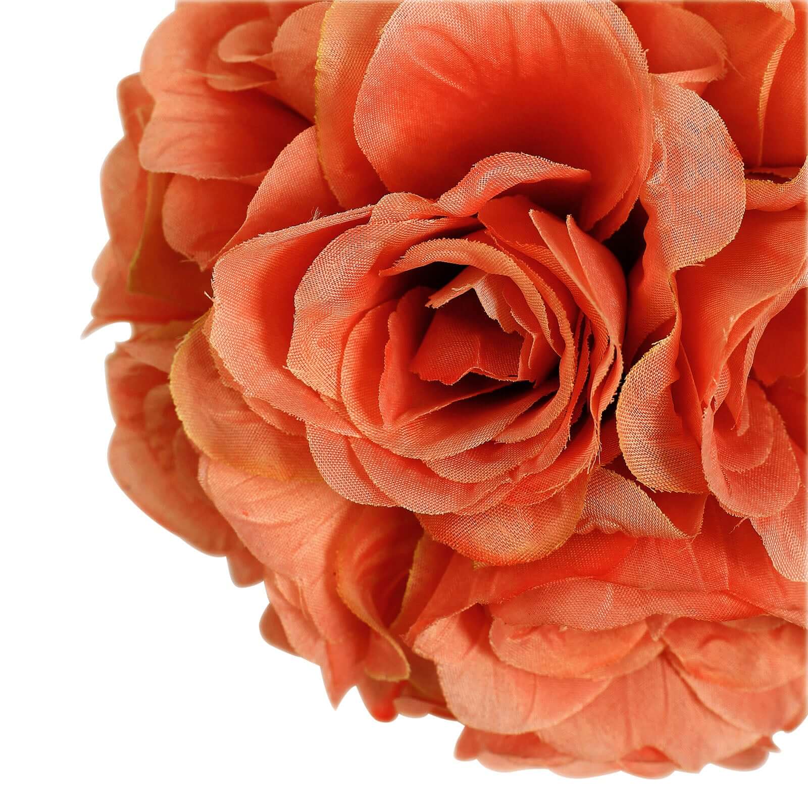 2 Pack Terracotta (Rust) Artificial Silk Rose Kissing Ball, Faux Flower Ball 7