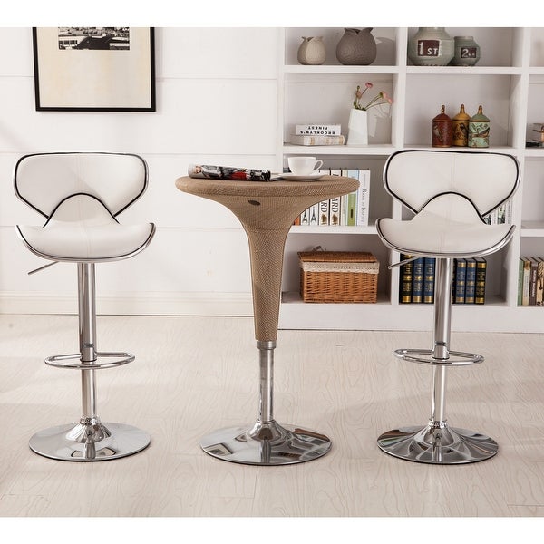 Roundhill Furniture Masaccio Leatherette Airlift Adjustable Swivel Barstool (Set of 2)