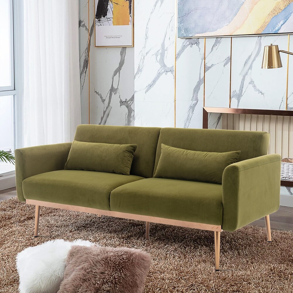 SOFA   Velvet Sofa   Accent sofa .Loveseat Sofa with Metal Feet